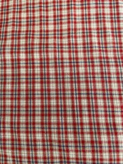 HOMESPUN New Old Stock Red White Blue Plaid Fabric Cotton BTY