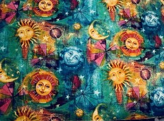 Novelty Celestial Astrology Sun Moon Stars Sky Planets Multicolored 18″x13″