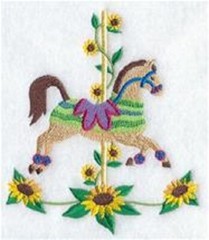 SEASONAL CAROUSELS, Quilting Squares, Mach Embroid. 3 ea of 4 Designs, 12 total