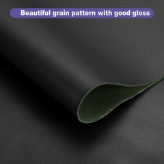PU Faux Leather Fabric 0.4 Yards Synthetic Leather Material Black