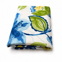 Richloom Floral Cotton Duck Fabric Blue Teal Canvas 55” x 55” Home Decor