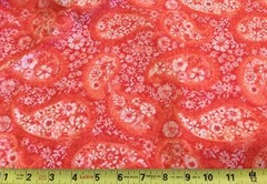 CHOICE FABRICS- PAISLEY GARDEN #BD48800-A02- RED/ CORAL– BY THE YARD
