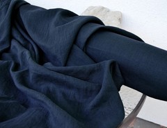 100% Organic Cotton Fabric Navy Blue By The Yard Hand Dyed Soft Sewing Material