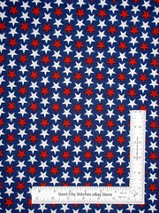 Patriotic Fabric Red and White Stars on Blue USA Cotton Springs CP49606 Yard