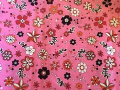 CHOICE FABRICS- MIXED MEDLEY #ZD-51340-001- FLOWERS ON PINK- 3/4 YARD