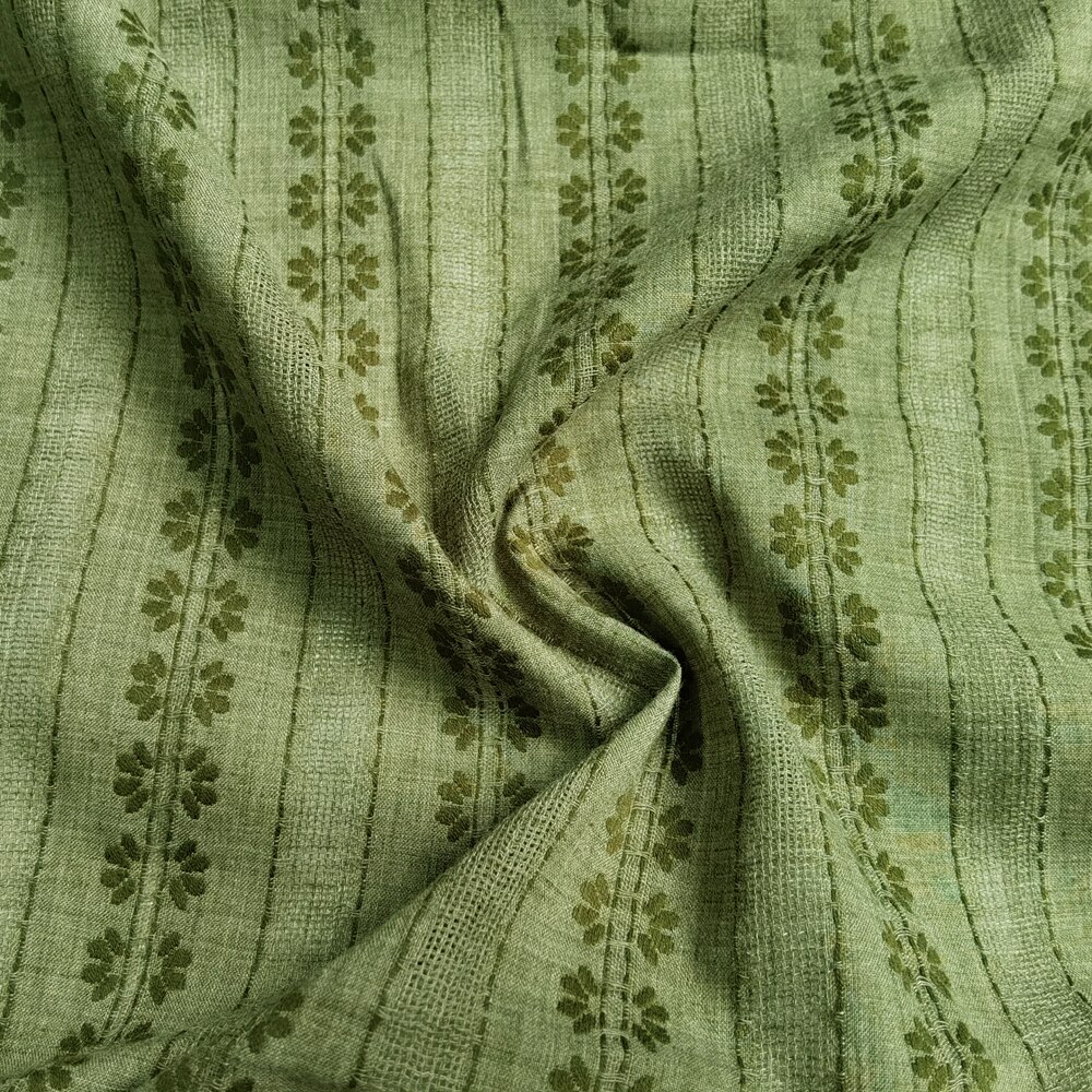 1Yard X 1.4meter Floral Jacquard Cotton Linen Poly Gauze Fabric For Shirt Summer
