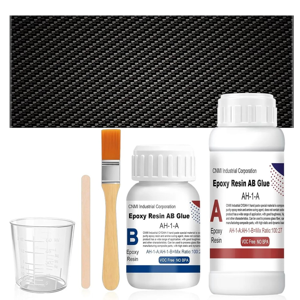 Carbon Fiber Repair Kit 8×23.6 Inch Cloth 100g Epoxy Resin Hardener Tools Set…