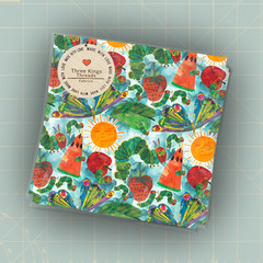 Very Hungry Caterpillar Blue DBP Print 1 Yard Fabric Seamless Design App 59×36