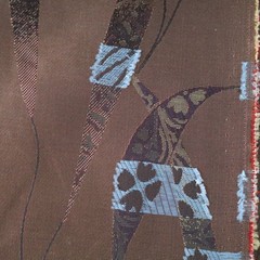Vtg Luxury Home Decor Fabric Botanical Leaves, Brown, Copper, Red, Spain 5 yds