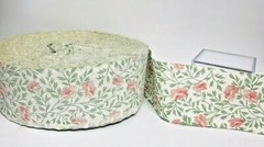 FABRIC 4″ Wide By The Yard Pink Green Floral Crafts Sewing Quilting