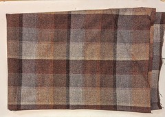 New Wool Blend Brown Gray Plaid 62” Wide x 2 1/2 Yards Fabric