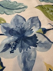 Richloom Floral Cotton Duck Fabric Blue Teal Canvas 55” x 55” Home Decor