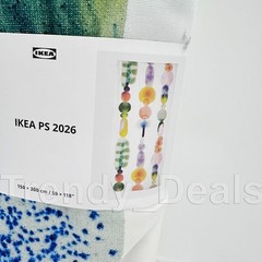 IKEA PS 2026 Pre-cut fabric, white/multicolor big pattern, 59×118″ – NEW
