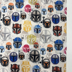 1/2 Yard Star Wars The Mandalorian Helmet Fabric Quilting Cotton Camelot Fabrics