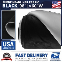 Black Suede Headliner wrap Interior Material for Car/Truck Roof Replace 98″×60″
