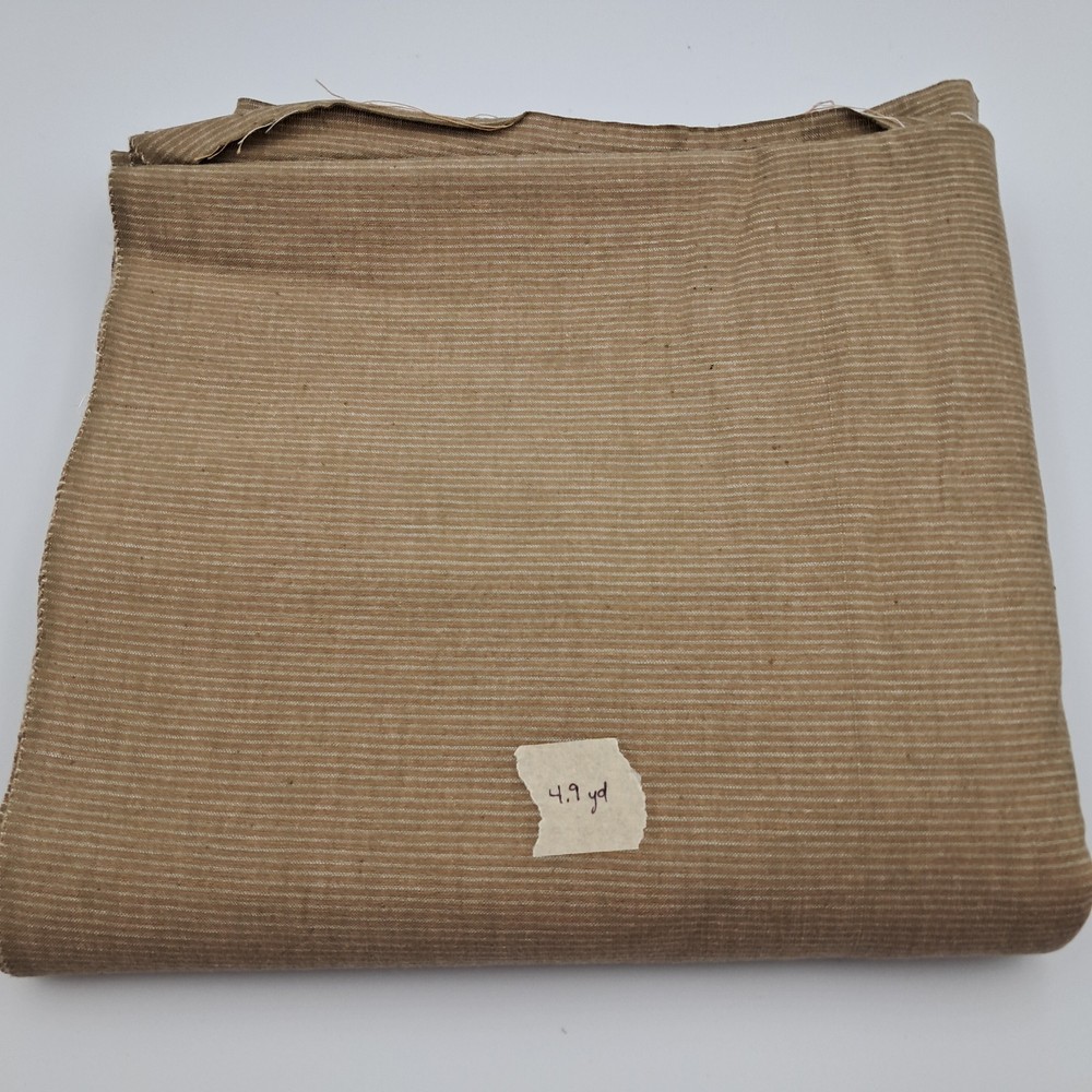 4.9 Yd Homespun Quilt Cotton Fabric Unbranded Brown Stripe Quilt Shop Quality