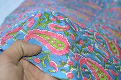 NO TARRIF CHARGES 100%✅ZK_223 Hand Block Print Fabric 100%Cotton 15 Yard