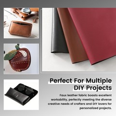 KUUP Soft PU Faux Leather Fabric, 54″ x 36″ (1 Yards), Waterproof Vegan Synth…