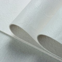 White Marine Vinyl Faux Leather Upholstery Fabric Soft Textured Sheet