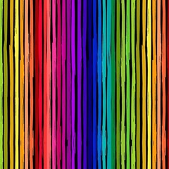 Petal Power Floral Fabric | Multi Rainbow Stripe | Timeless Treasures YARD