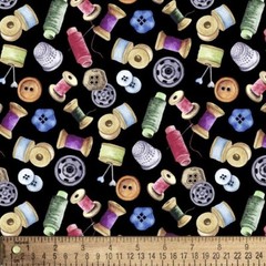 BTY David Textiles SEWING MATERIALS Thread Print 100% Cotton Quilt Fabric Yard