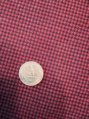 3 yds x 45” Mini Houndstooth Check, Brushed Satin Fabric, Deep Red and Black