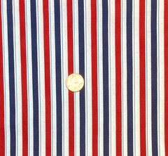 Red White & Blue Patriotic Stripes Cotton Fabric, BTHY, 4th of July