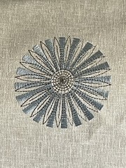 Essante Kobe 5 Yards Embroidered Curtain, Home Decor Circles Pattern Fabric