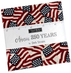 America 250 Years Moda Charm Pack 42 100% Cotton 5-inch Precut Fabric Squares