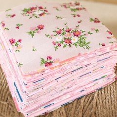 100 Sewing Pink Cotton Floral Quilting Fabric Squares Scraps Bundle Craft Diy