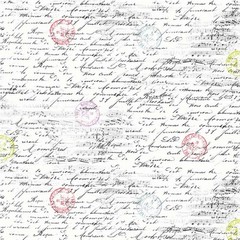 Vintage Handwriting Letters – 1 yard price! – Continuous yards available.