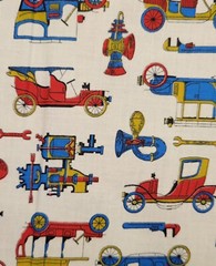 Antique Cars and Tools Cotton Fabric 2 YD x 44″ W Concord Textile Co.