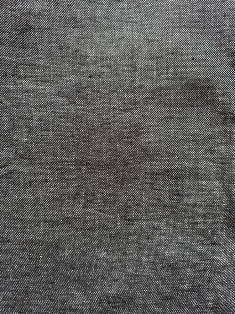 100% Linen Fabric Yarn Dyed Two-Tone Black/White Medium Weight 6 Oz BTY