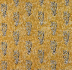 Lisa Fine Curtain Fabric ‘KALINDI – SAFFRON’ 4.4 METRES – LINEN BLEND