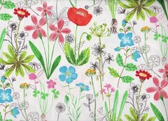BTY FARM FRESH in Bloom Print 100% Cotton Quilt Craft 3 Wishes Fabric by Yard