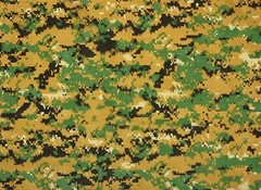 MARPAT WOODLAND 70D FR MARINE CAMO LOGO 1.5 OZ NYLON RIPSTOP FABRIC BY YARD 67″W