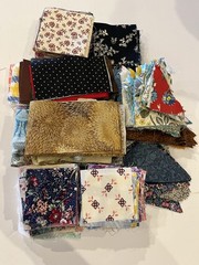 Over 600 Assorted pre cut squares 100% cotton fabric quilt scraps Moda