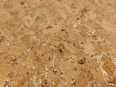Gold Flecks Natural Cork Fabric Vegan Leather Wood Textured Material Waterproof