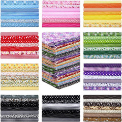70 PCS Cotton Fabric Bundle,10X10 Inch Precut Fat Squares & Scraps for Quilting,