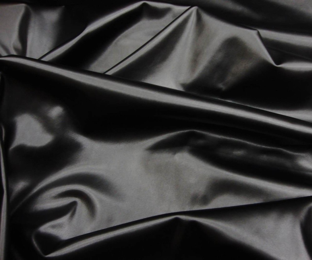 Vinyl Faux Leather Black Two Way Stretch Dance Custom Clothing 58″ wide