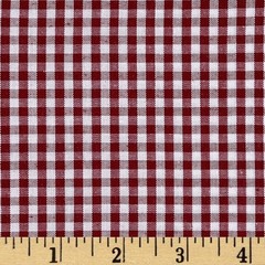 1/8″ Berry Gingham Check 60″ Poly/Cotton Yarn Dyed Fabric by the Yard D341.19