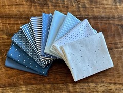 10 Fat Quarters Bundle Riley Blake Basics Blue Quilt Cotton
