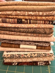 8 yards – 16 piece 1/2 yard cuts Cotton Quilting Fabric Browns & Beiges
