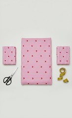 Indian Hand Block Pink Steiped Cotton Fabric By Yard For Casual Dress Sewing