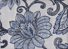Sunbrella Fabric Embroidered Capri Solution Dyed Acrylic Drapery Upholstery