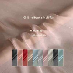 Natural Silk Chiffon 55” By Yard Soft Scarf Lining Mulberry Chiffon Silk Fabric