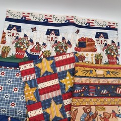 14 7/8 oz Quilt Cotton Sewing Fabric Patriotic Red White Blue ~2.5 Yd