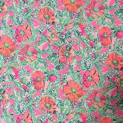 Lilly Pulitzer Cotton Poplin Fabric Soleil Pink Perfect Poppy 36″ X 57″