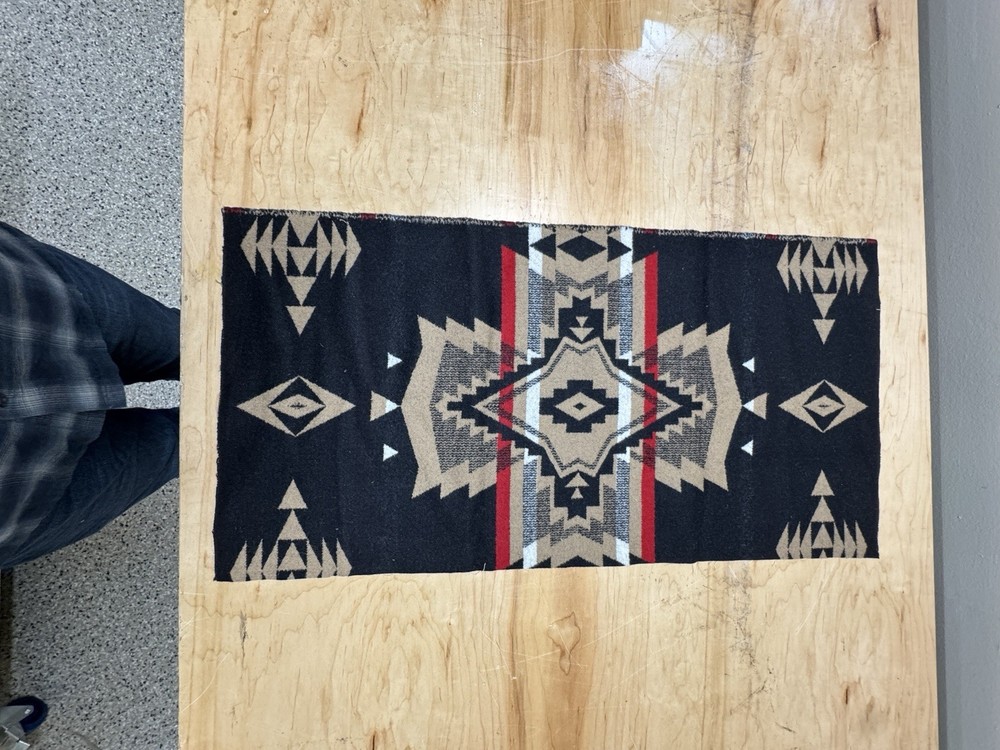 Genuine Pendleton Fabric Remnant Heavy Weight Wool Jacquard Rancho Arroyo Black