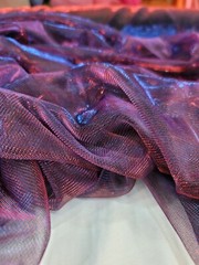 Fabric By The Yard Iridescent Mesh Stretch Two Tone Blue Red
